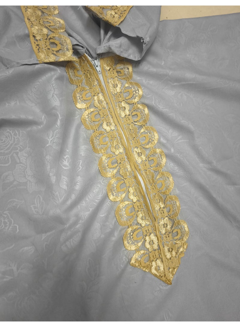 Habbaa One Piece Praying Dress Free Size With Embroidary on Front and Attached Scarf - Image 2